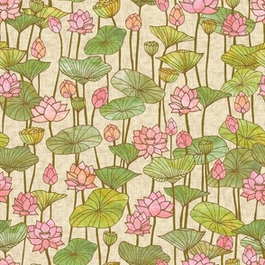 Lotus Flower Fabric, Wallpaper and Home Decor | Spoonflower